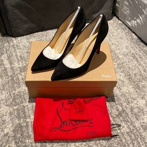 Christian Louboutin Pigalle Black Suede 100mm 37.5